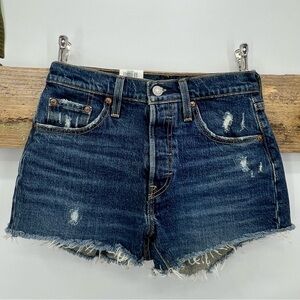 Denim Distressed Women Shorts 501  button fly